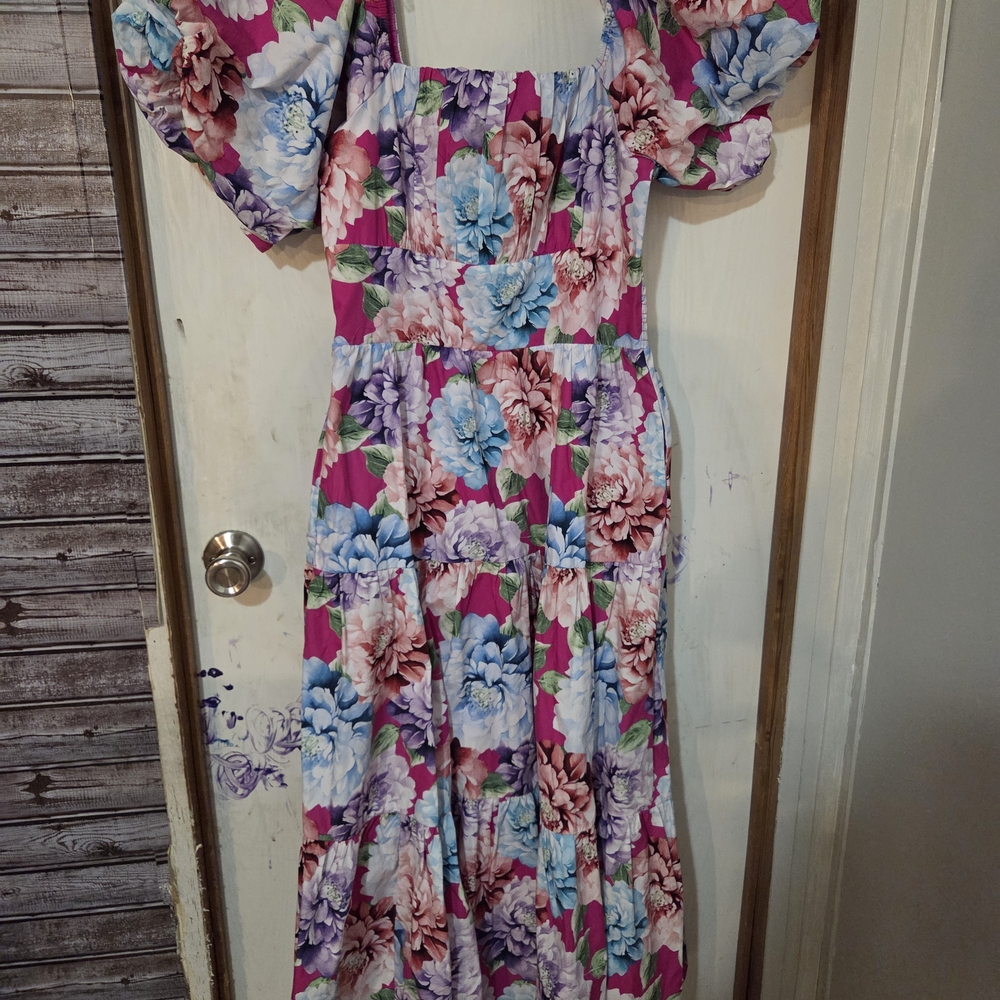 Listicle Floral Maxi Dress - Pink, Blue, Purple